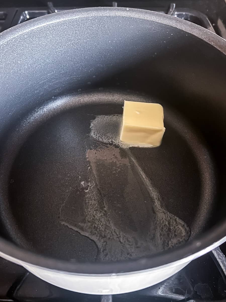 saucepan melting butter