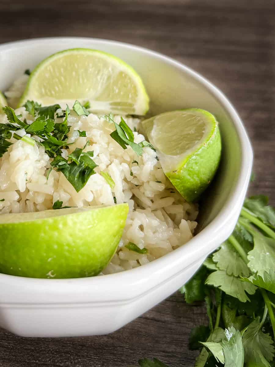 Instant Pot Cilantro Lime Rice in a bowl.
