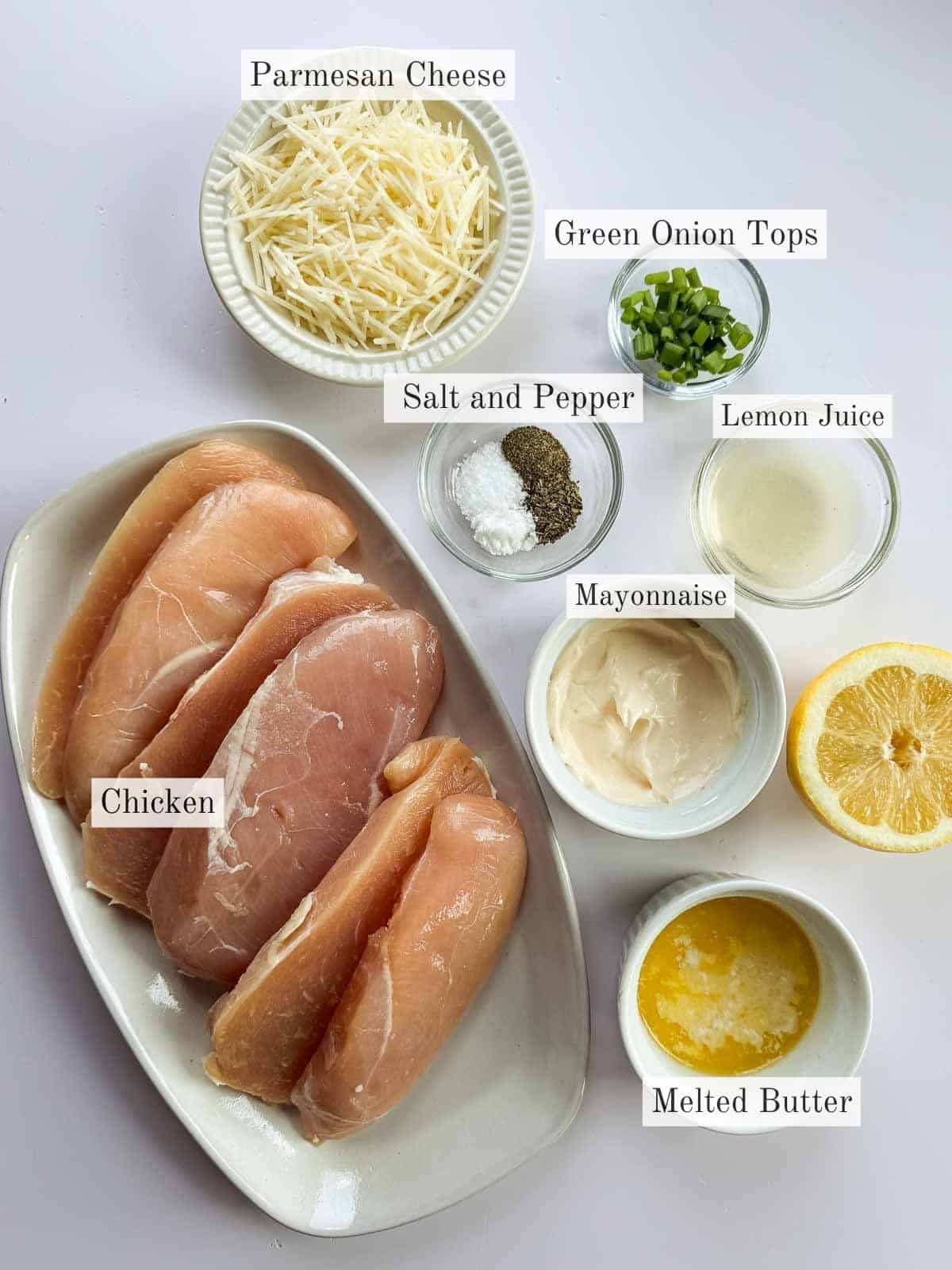 Lemon Parmesan Chicken Ingredients.