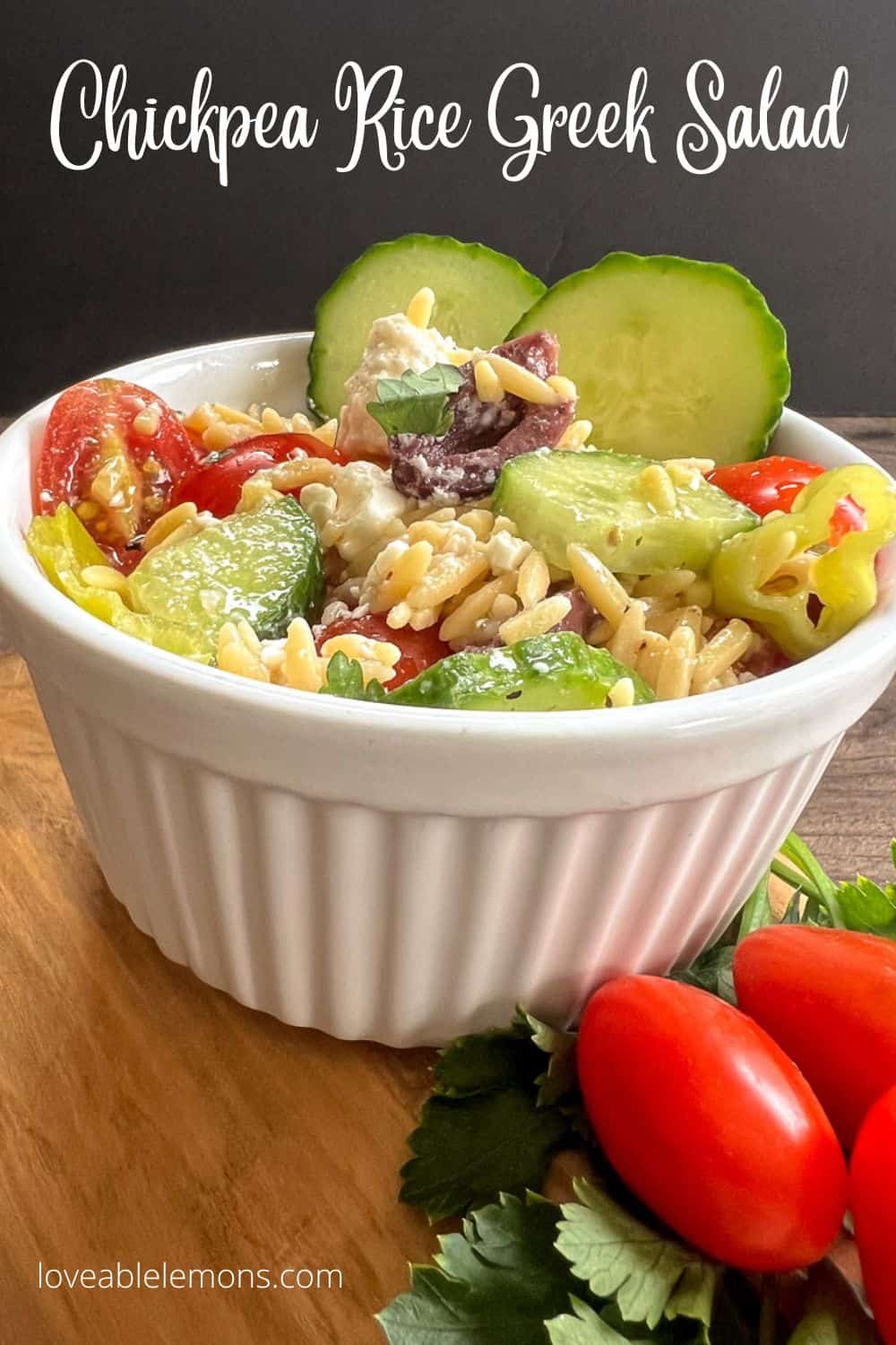 Healthy Banza Rice Greek Salad Recipe | Loveable Lemons
