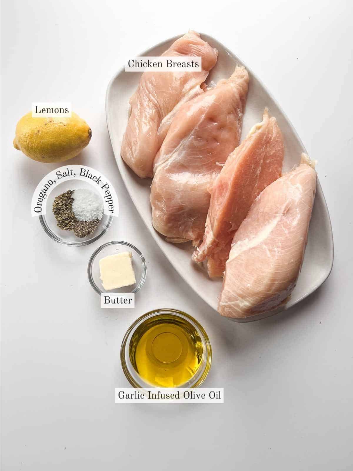ingredients to make lemon chicken.