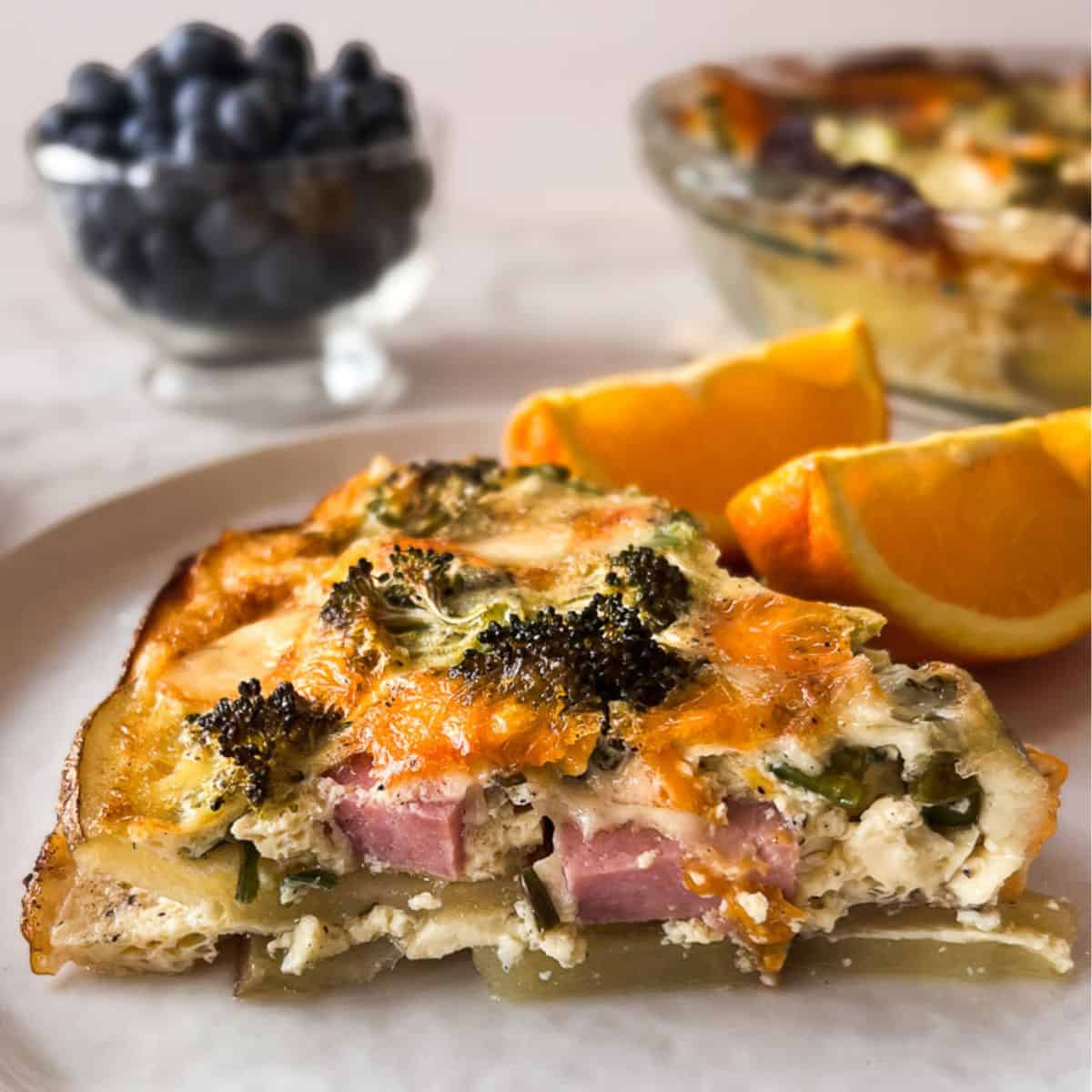 Low FODMAP Quiche with a Sliced Potato Crust