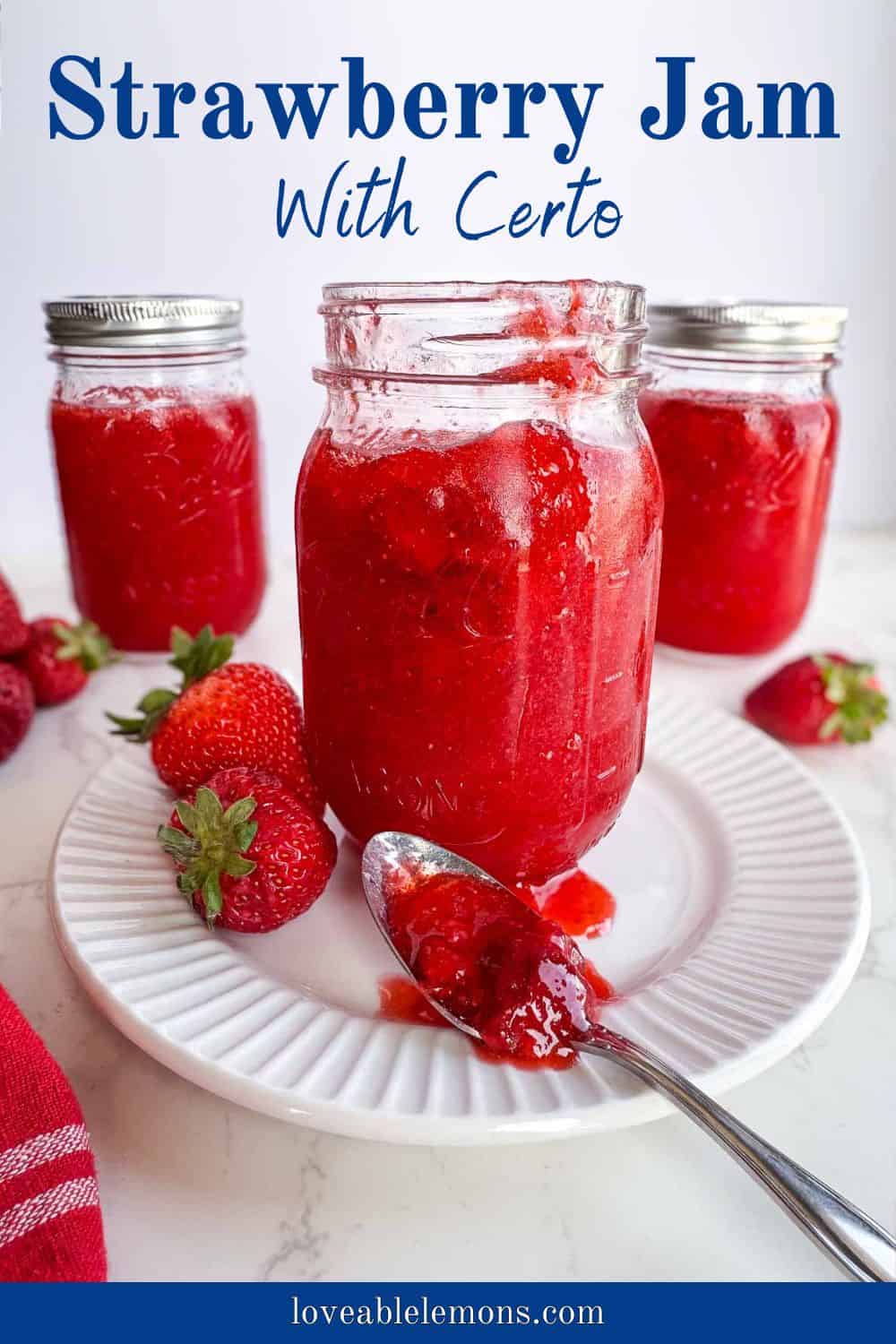 Strawberry Freezer Jam With Certo | Loveable Lemons