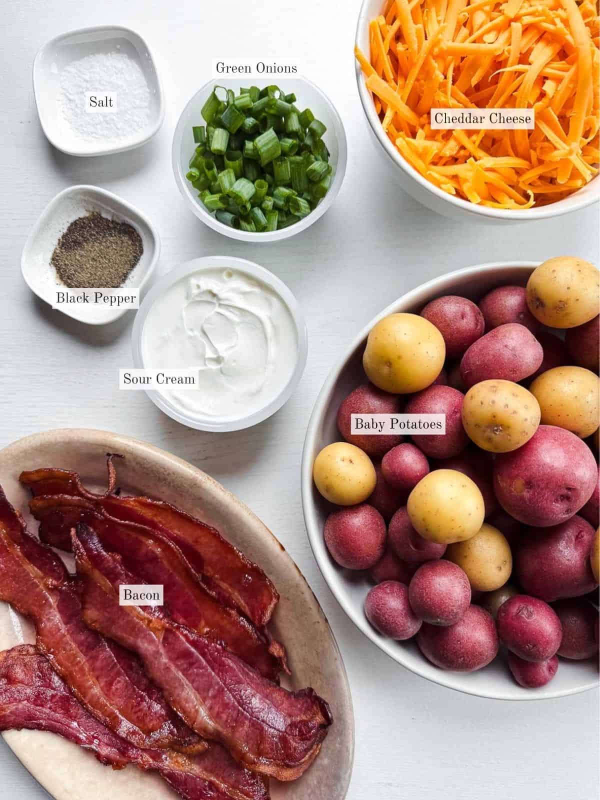 ingredients for smashed potatoes.