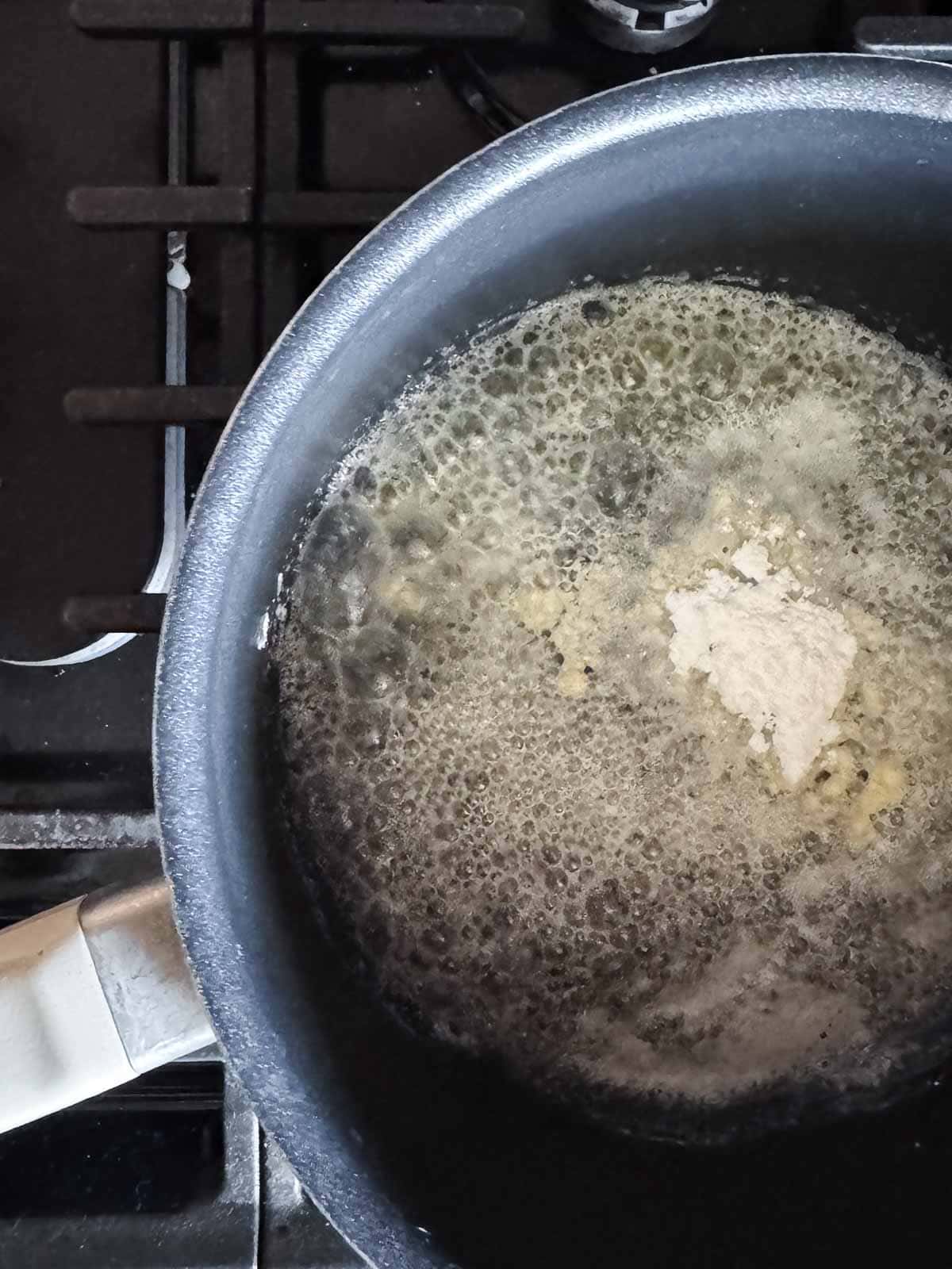 melted butter and cornstarch in a medium saucepan.
