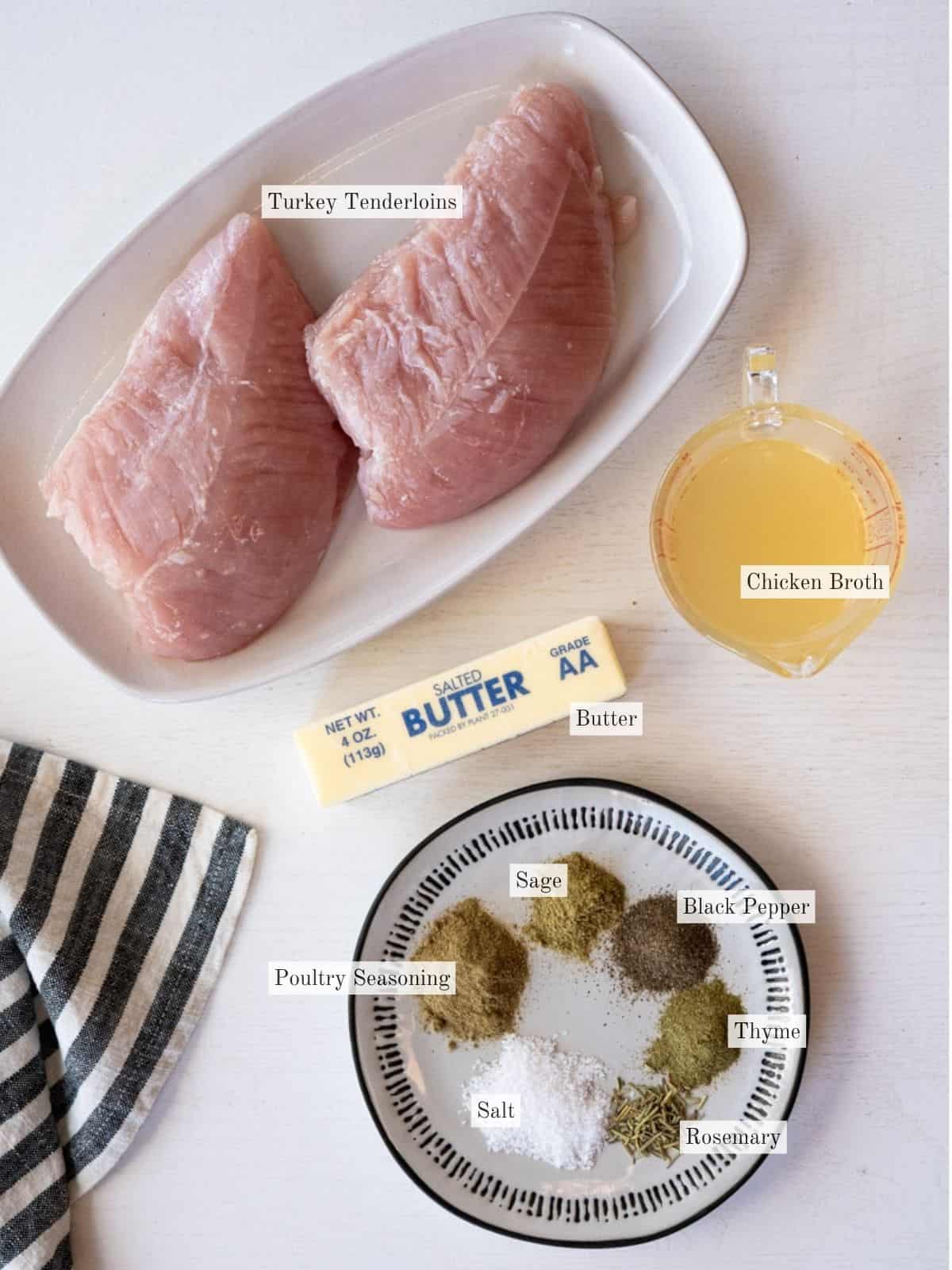 ingredients for crockpot turkey tenderloins.