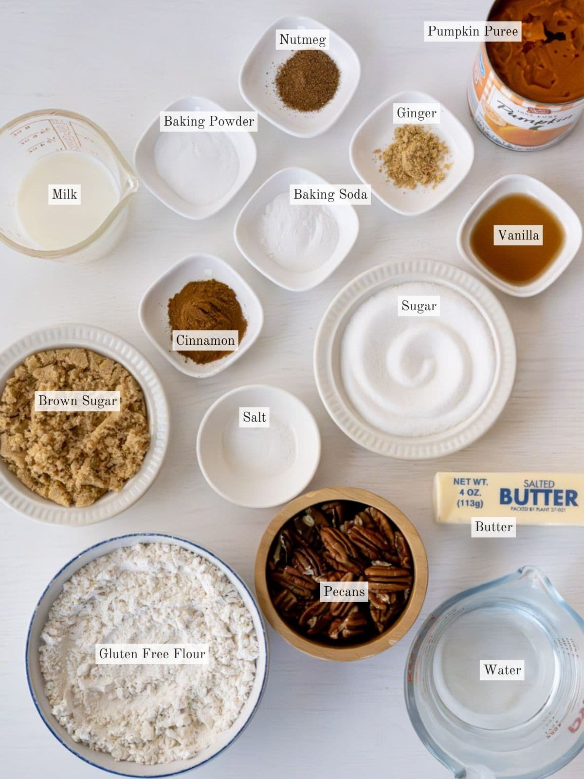 ingredients needed to make pumpkin pudding cake.