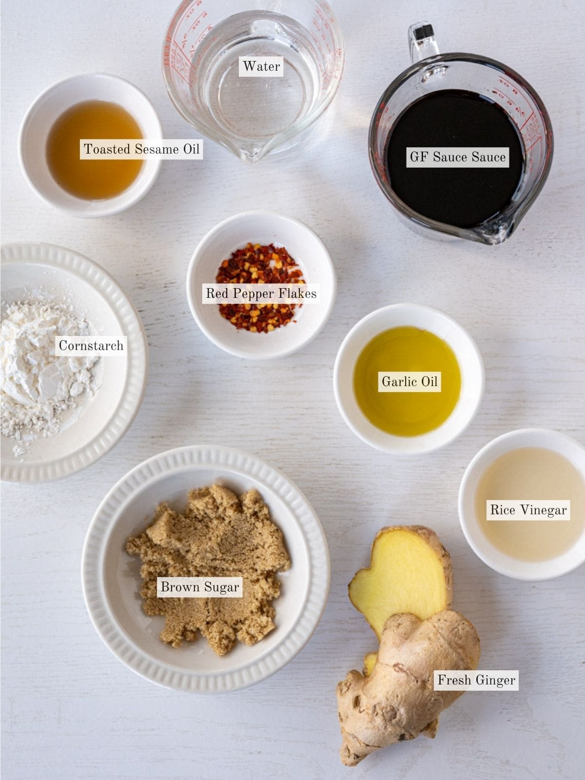 ingredients for stir fry sauce.