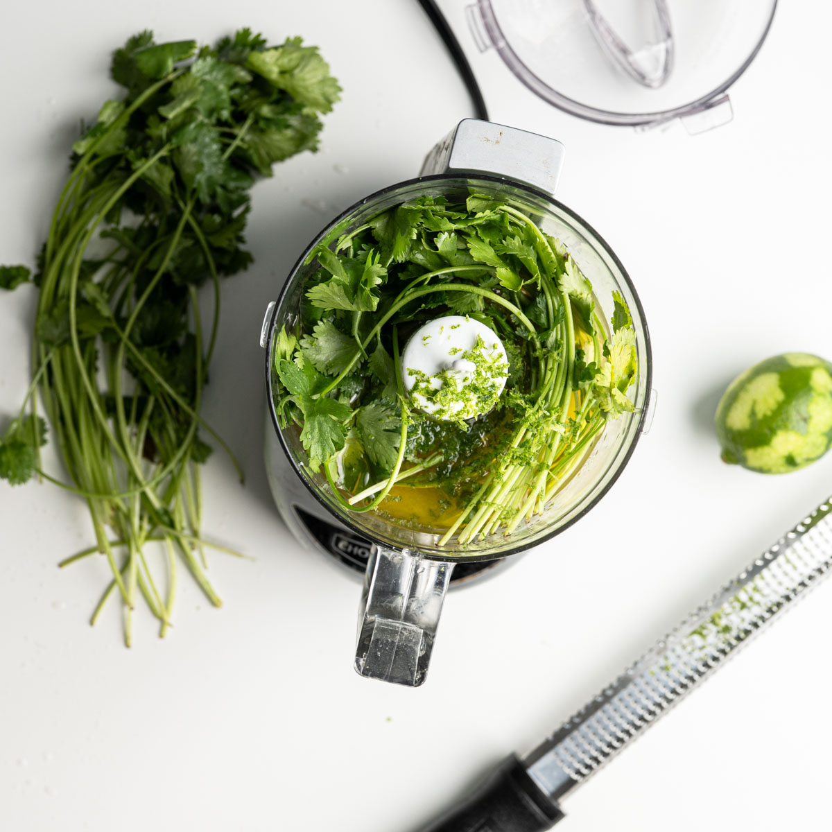 marinade ingredients in a mini food processor.