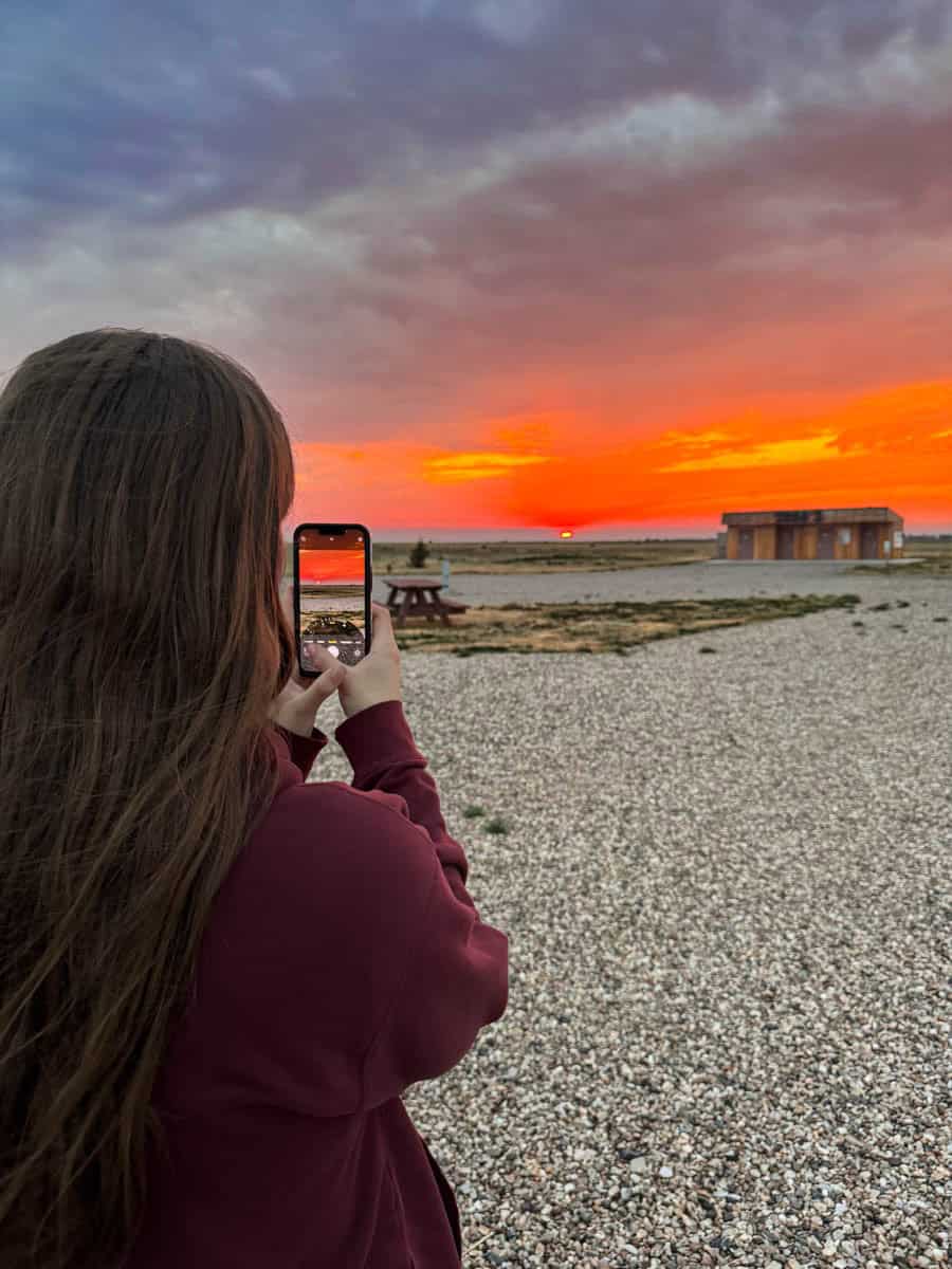 sunset at SOBO campground in South Dakota.