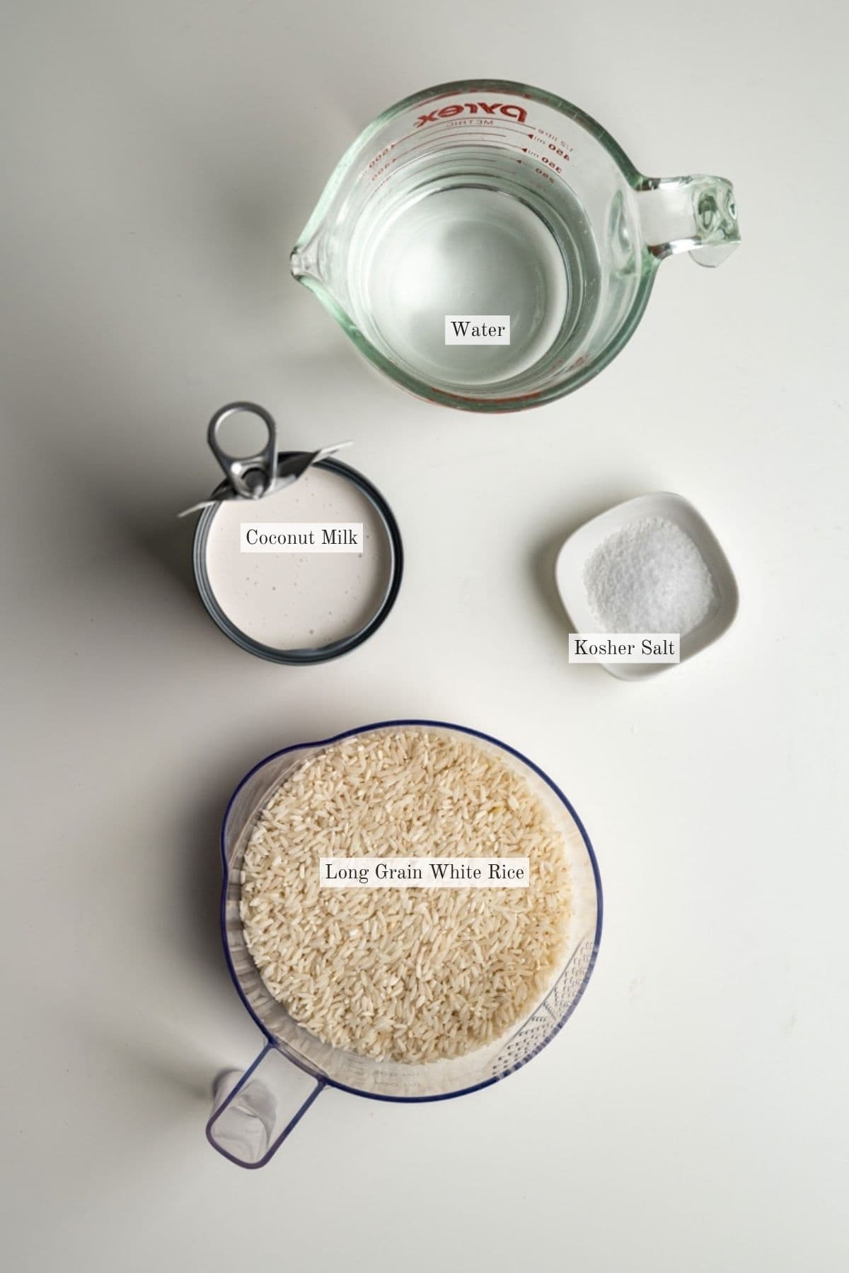 ingredients for baked coconut rice.