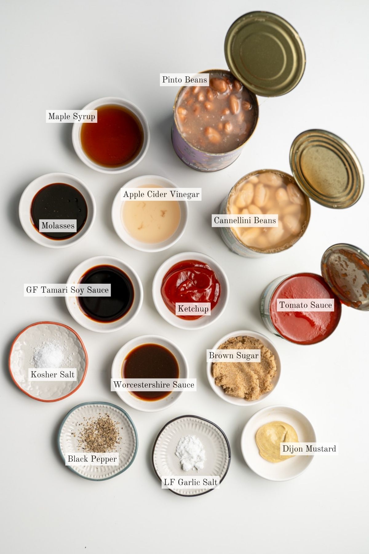 ingredients for low FODMAP baked beans.