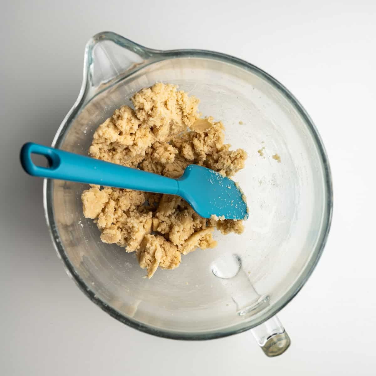 creamed brown sugar and white sugar in a mixer bowl.