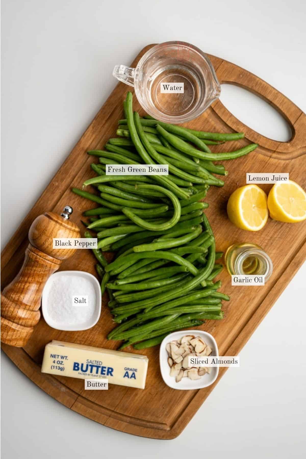 ingredients for low FODMAP green beans.